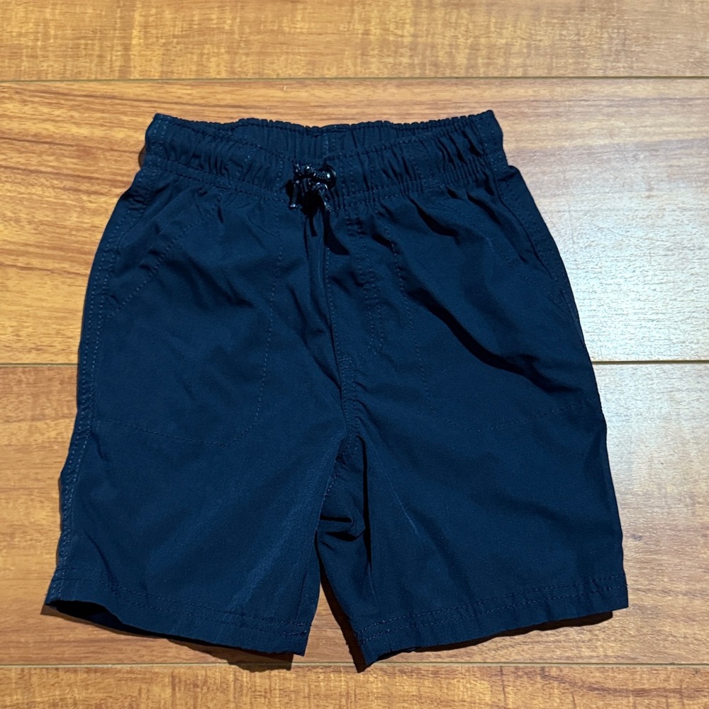 Navy Blue Elastic Waist Shorts